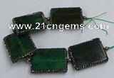 CNG2925 7.5 inches 35*45mm rectangle agate gemstone beads wholesale