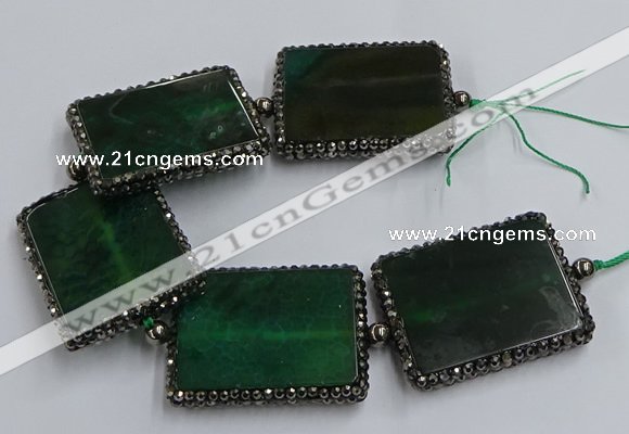 CNG2925 7.5 inches 35*45mm rectangle agate gemstone beads wholesale