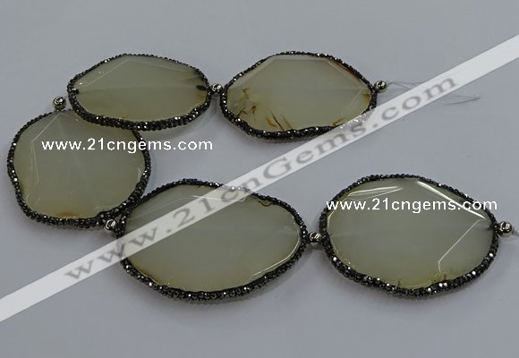 CNG2928 7.5 inches 45*55mm - 50*60mm faceted freeform agate beads