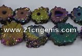 CNG2938 15.5 inches 8*10mm - 15*18mm freeform plated druzy agate beads