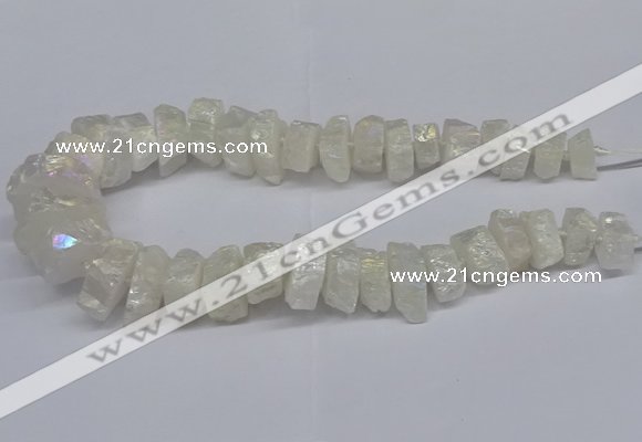 CNG2940 15.5 inches 10*15mm - 20*30mm nuggets plated white crystal beads