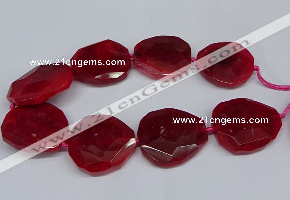 CNG2960 15.5 inches 42*45mm - 45*50mm faceted freeform agate beads