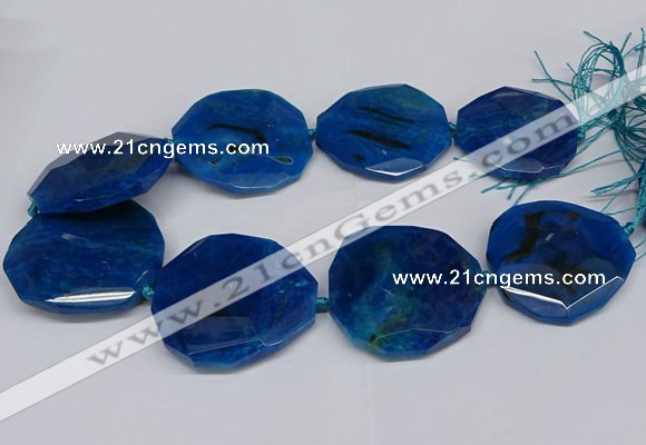 CNG2961 15.5 inches 42*45mm - 45*50mm faceted freeform agate beads
