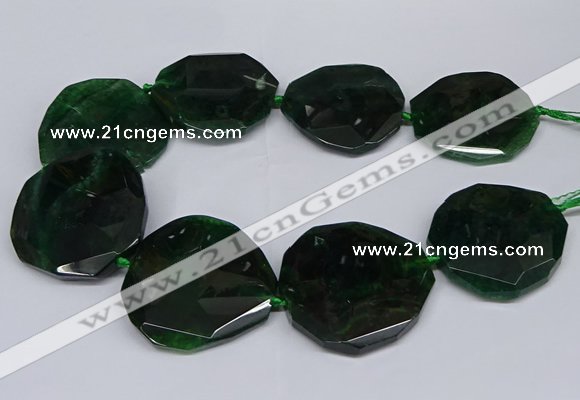 CNG2962 15.5 inches 42*45mm - 45*50mm faceted freeform agate beads