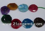 CNG2963 15.5 inches 42*45mm - 45*50mm faceted freeform agate beads