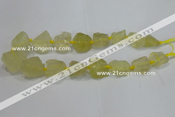 CNG3005 15.5 inches 15*20mm - 22*30mm nuggets lemon quartz beads