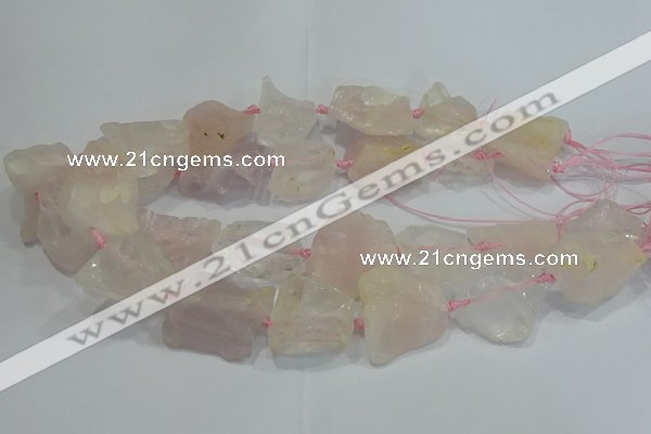 CNG3016 15.5 inches 15*20mm - 22*30mm nuggets rose quartz beads