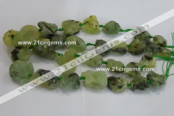 CNG3020 15*20mm - 22*30mm nuggets green rutilated quartz beads