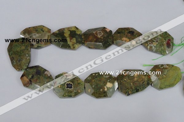 CNG303 15.5 inches 28*38mm faceted nuggets peacock gemstone beads