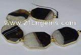 CNG3033 7.5 inches 30*40mm - 35*45mm faceted freeform druzy agate beads