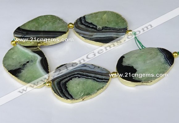 CNG3040 7.5 inches 35*45mm - 40*55mm freeform druzy agate beads