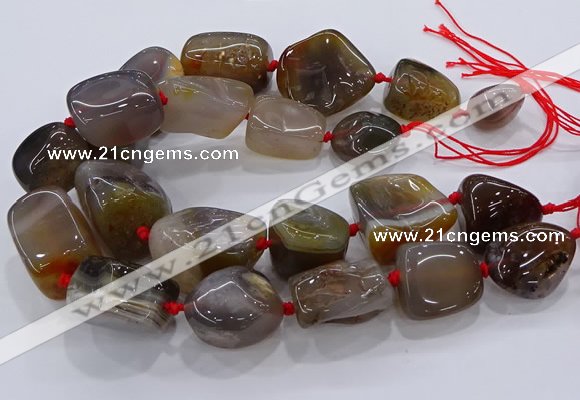 CNG3045 25*30mm - 30*40mm nuggets agate gemstone beads