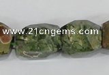 CNG305 15.5 inches 15*20mm faceted nuggets peacock gemstone beads