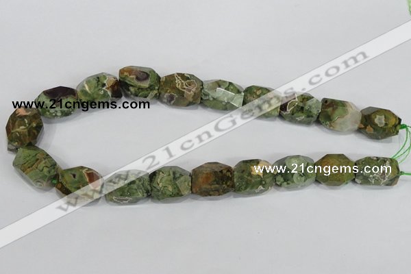 CNG305 15.5 inches 15*20mm faceted nuggets peacock gemstone beads