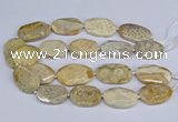 CNG3072 15.5 inches 25*35mm - 30*40mm freeform chrysanthemum agate beads