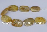 CNG3074 15.5 inches 30*45mm - 35*50mm freeform chrysanthemum agate beads