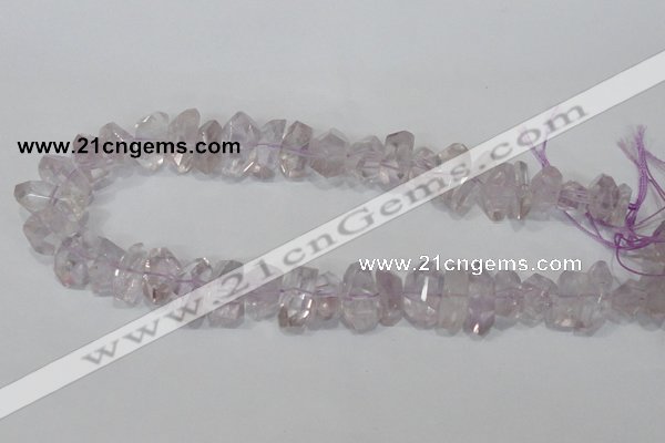 CNG308 15.5 inches 10*18mm faceted nuggets amethyst gemstone beads