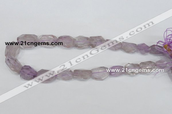 CNG309 15.5 inches 15*22mm faceted nuggets amethyst gemstone beads