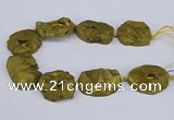 CNG3091 15.5 inches 25*30mm - 35*50mm freeform plated druzy agate beads