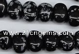 CNG31 15.5 inches 11*15mm nuggets snowflake obsidian gemstone beads