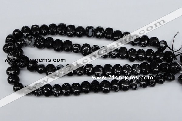 CNG31 15.5 inches 11*15mm nuggets snowflake obsidian gemstone beads