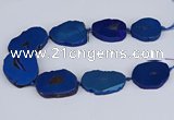 CNG3103 15.5 inches 25*30mm - 35*50mm freeform plated druzy agate beads