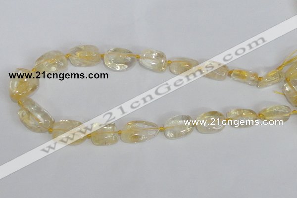 CNG313 15.5 inches 10*14mm – 15*20mm nuggets citrine gemstone beads