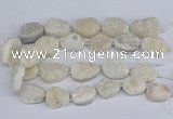 CNG3140 15.5 inches 22*30mm - 28*40mm freeform plated druzy agate beads