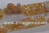CNG3155 15.5 inche 8*15mm - 11*20mm freeform plated druzy agate beads