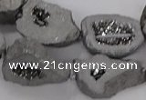 CNG3161 15.5 inches 13*18mm - 18*25mm freeform plated druzy agate beads