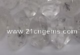 CNG3197 10*20mm - 15*30mm faceted nuggets white crystal beads