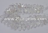 CNG3200 10*25mm - 12*45mm faceted nuggets white crystal beads