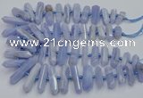 CNG3209 15.5 inches 10*25mm - 12*45mm faceted nuggets blue lace agate beads