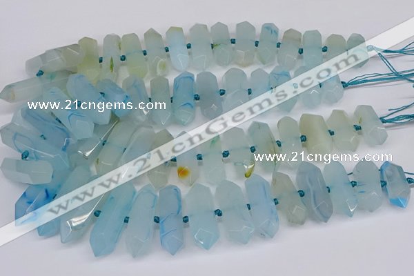 CNG3225 15.5 inches 10*25mm - 12*45mm faceted nuggets agate beads