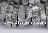 CNG3236 15.5 inches 20*25mm - 25*30mm nuggets plated white crystal beads