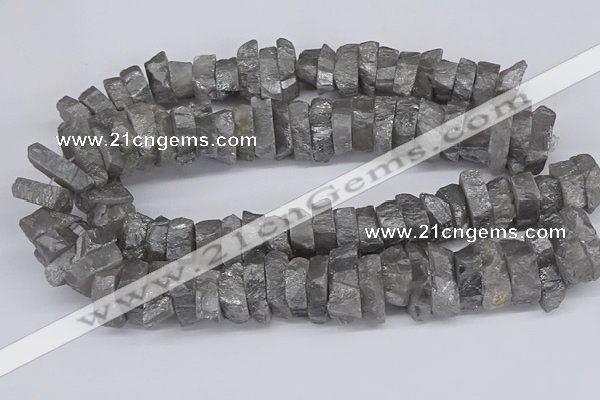 CNG3237 15.5 inches 20*25mm - 25*30mm nuggets plated white crystal beads