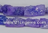 CNG3251 15.5 inches 8*15mm - 11*20mm freeform plated druzy agate beads