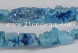 CNG3253 15.5 inches 8*15mm - 11*20mm freeform plated druzy agate beads