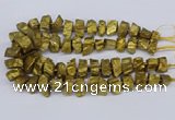 CNG3267 10*15mm - 20*30mm nuggets plated white crystal beads