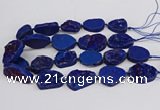 CNG3278 22*30mm - 30*40mm freeform plated druzy agate beads