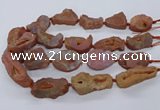 CNG3284 25*30mm - 28*45mm freeform plated druzy agate beads