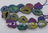 CNG3296 30*35mm - 35*40mm freeform plated druzy agate beads