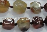 CNG330 15.5 inches 8*10mm - 15*18mm faceted nuggets agate beads