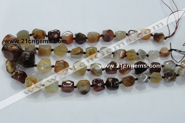 CNG330 15.5 inches 8*10mm - 15*18mm faceted nuggets agate beads