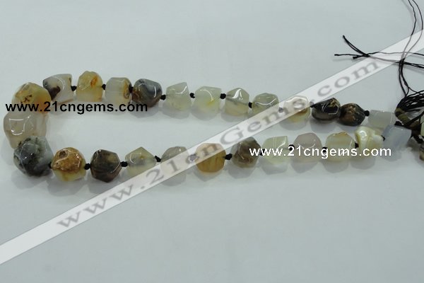 CNG331 15.5 inches 8*10mm - 15*18mm faceted nuggets agate beads