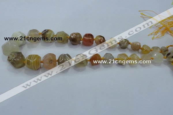 CNG332 15.5 inches 8*10mm - 15*18mm faceted nuggets agate beads
