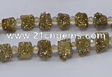 CNG3325 15.5 inches 4*6mm - 8*10mm nuggets plated druzy agate beads