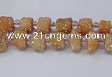 CNG3334 15.5 inches 6*8mm - 10*14mm nuggets plated druzy agate beads