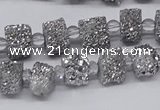 CNG3336 15.5 inches 6*8mm - 10*14mm nuggets plated druzy agate beads