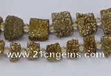 CNG3337 15.5 inches 6*8mm - 10*14mm nuggets plated druzy agate beads